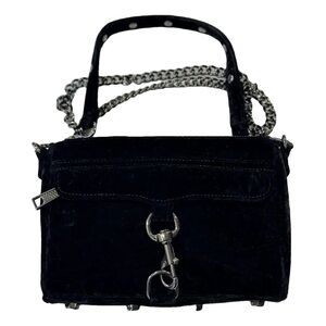 Rebecca Minkoff Crossbody Velvet Purse Black Chain Detail